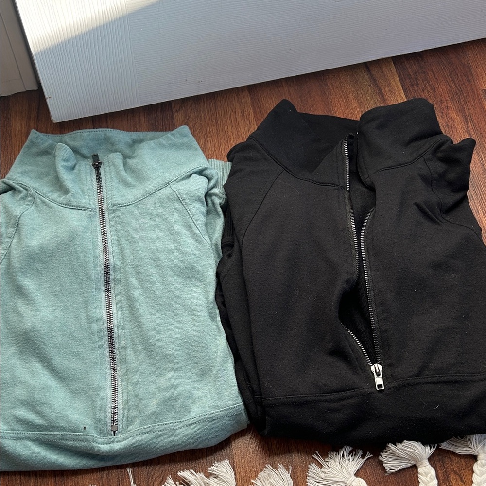 Zippered Jackets in Teal and Black